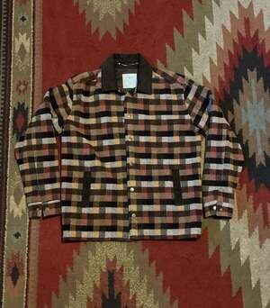 Percival Dovetail Check Merino Wool Overshirt Size S Multi
